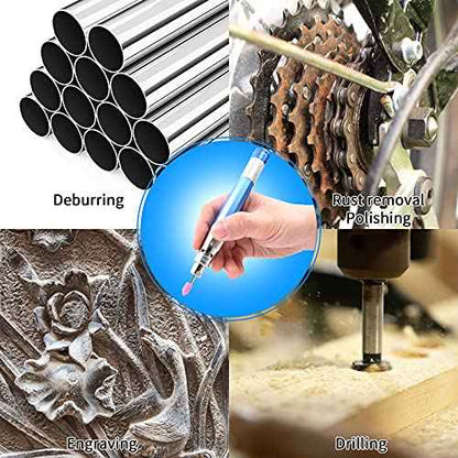 YON.SOU. 18Pcs Pencil Die Grinder Air Tool 1/8" Pneumatic Engraving Pen 70,000 RPM Air Micro Pencil Grinder Kit