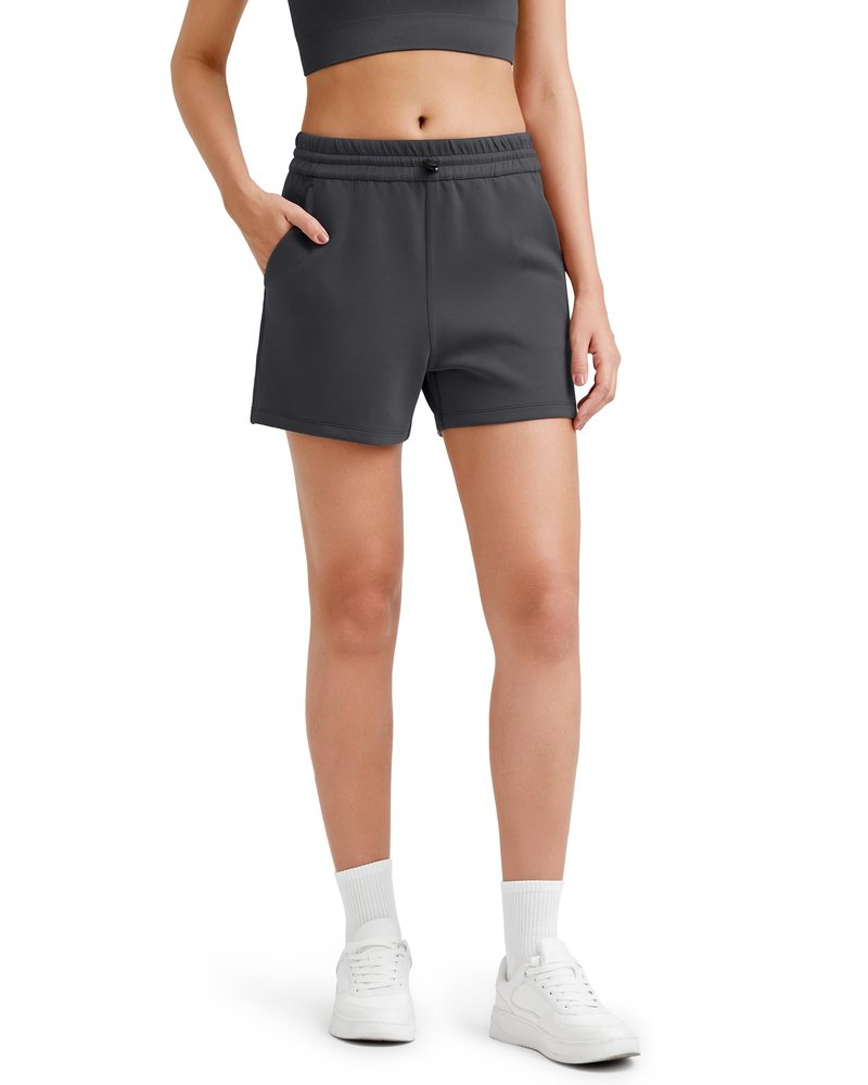 G4Free Women's Athletic Shorts Casual Shorts Relaxed Lounge Shorts with Pockets Stretch Comfy Summer Workout Yoga Sweat Shorts Modal Soft(Dark Grey, XS)