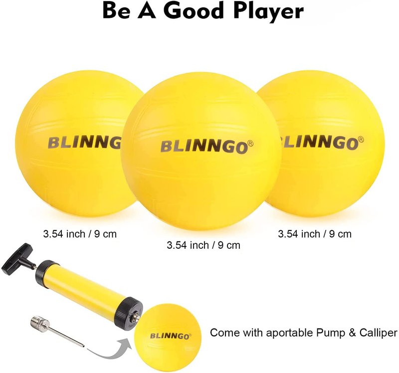 Blinngo Roundnet Game Set with 3 Balls and Strip Light (ONLY for Pro Kit) - Roundnet Game for Outdoor Indoor Lawn Beach Backyard and Park