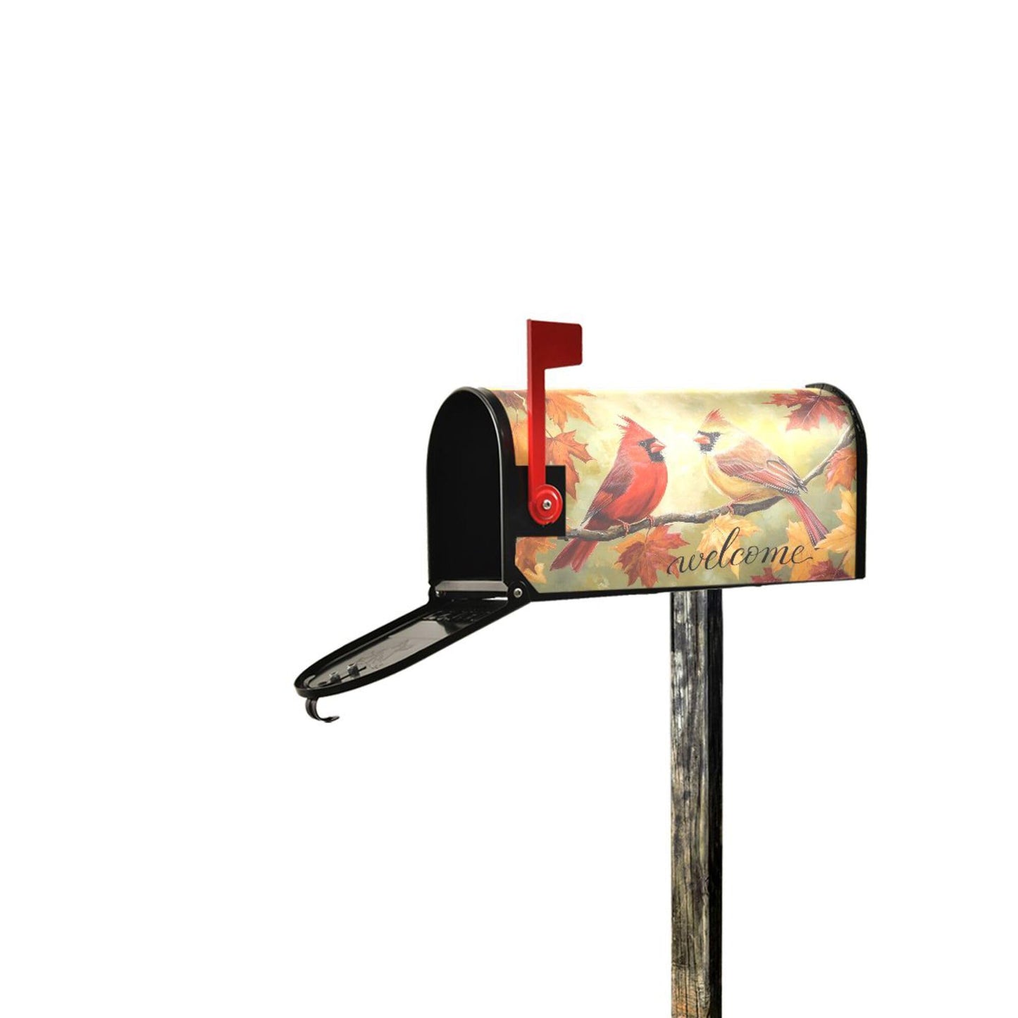 Wamika Welcome Fall Birds Magnetic Mailbox Covers Autumn Cardinal Mailbox Cover Over Size Full Magnet Garden Yard Porch Mail Boxes Cover Holiday Decorations 25" L x 21" W