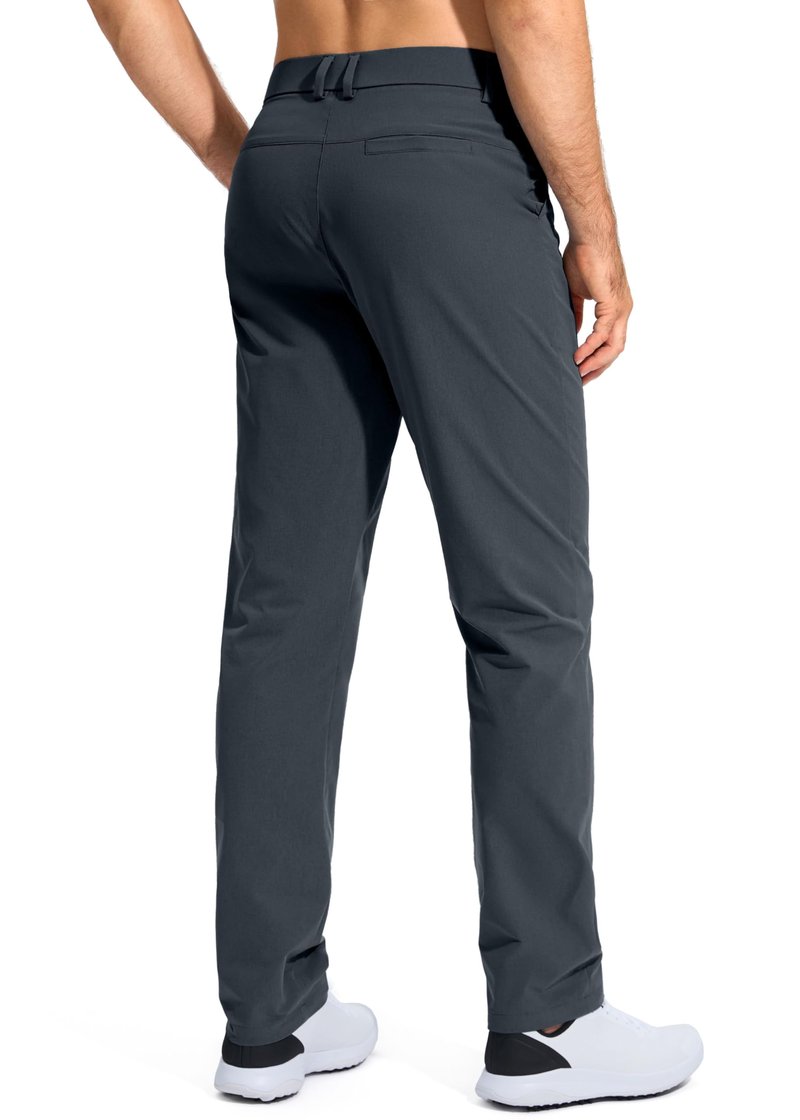 Pudolla Golf Pants for Men Stretch Dress Pants Mens Work Pants 32 Lightweight Quick Dry Casual Slacks Trousers with Pockets(Iron Grey 32Wx32L)