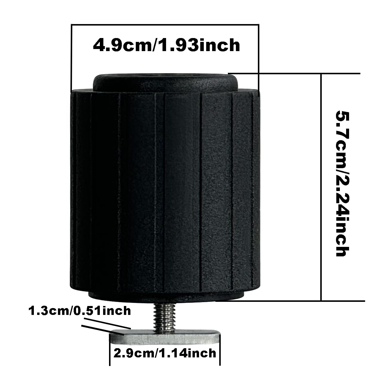 2 Pack Fishing Rod Holder with Track Mount Universal T-Shaped Screw Mounted on Rail for Kayak, Canoe, Fishing Boat (2Pack Extender Rod Holder)