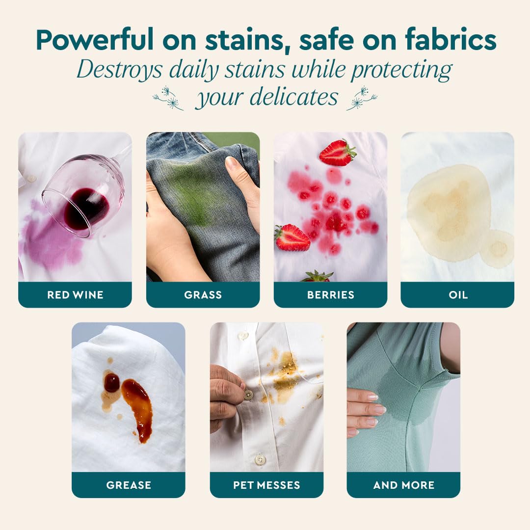 Puracy Stain Remover Spray, Natural Based Travel and Laundry Stain Cleaner for Clothes, Baby Essentials, Kids Stains, Oil and Fabric Spot Cleaner (Unscented, 12 oz)