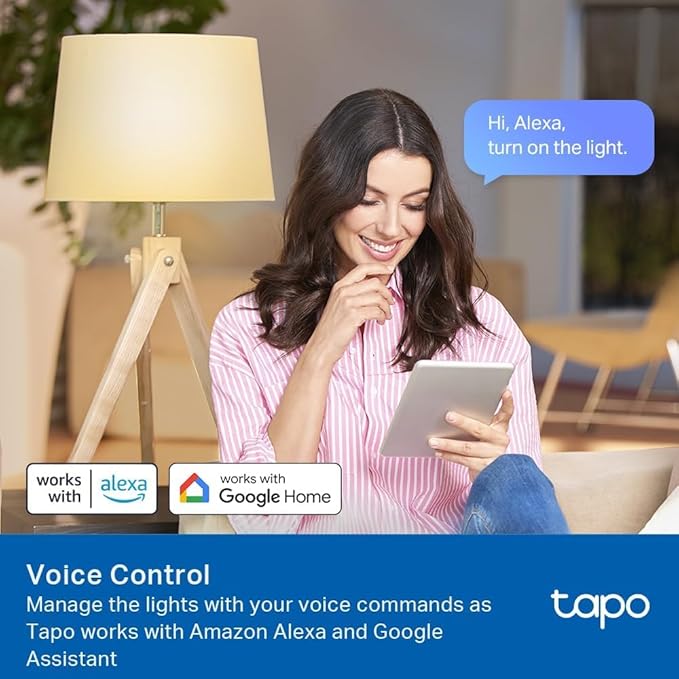Tapo TP-Link Smart Light Bulbs, 800 Lumens (60W Equivalent), 2700K Soft Warm White LED Bulb, Dimmable, Compatible with Alexa and Google Home, No Hub Required, A19 E26, L510E (Pack of 48)