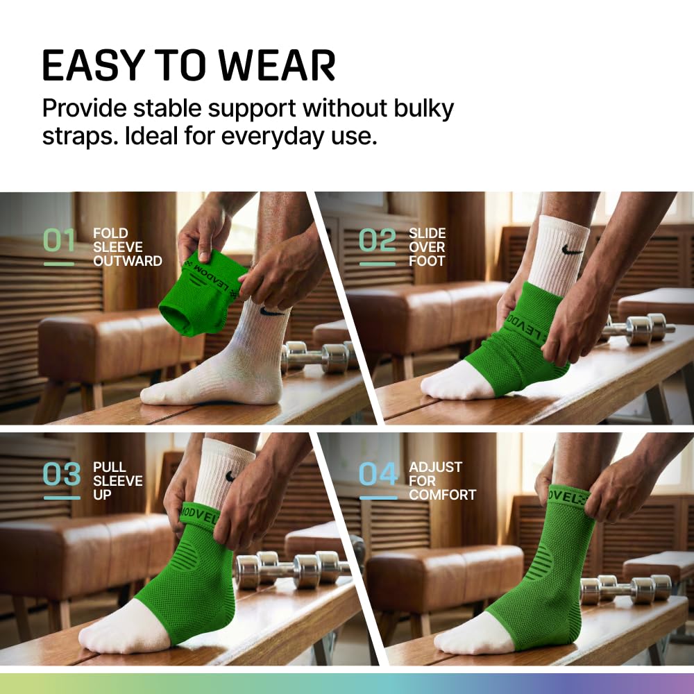Modvel Foot & Ankle Brace Socks for Sprained Ankle Compression Sleeve - Foot Support for Women & Men - Tendonitis & Arthritis Ankle Brace Sports Running, Torn Ligaments & Women Stabilizing Ankle Wrap