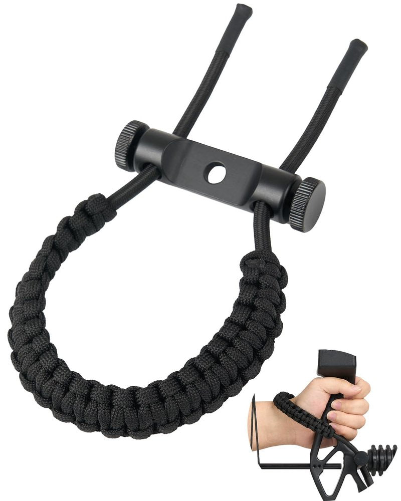 TOPARCHERY Compound Bow Wrist Sling Adjustable Bow Wrist Strap for Archery Hunting Fishing Target Shooting Accessories (Black)