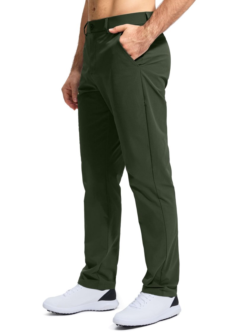 Pudolla Men's Golf Pants Mens Dress Slacks Pants Stretch Work Comfy Pants 30 Quick Dry Casual Trousers with Pockets(Stone Slab Blue 36Wx30L)