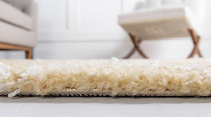 Rugs.com Moroccan Shag Collection Rug – 8' Square Yellow Shag Rug Perfect for Living Rooms, Kitchens, Entryways