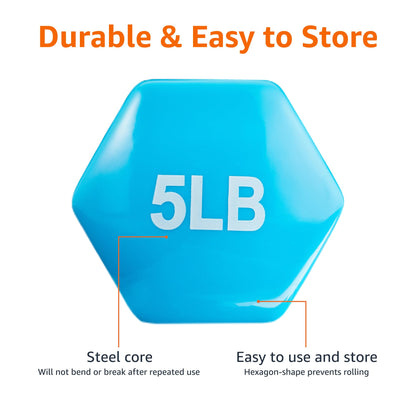 Amazon Basics Vinyl Coated Dumbbell Hand Weights