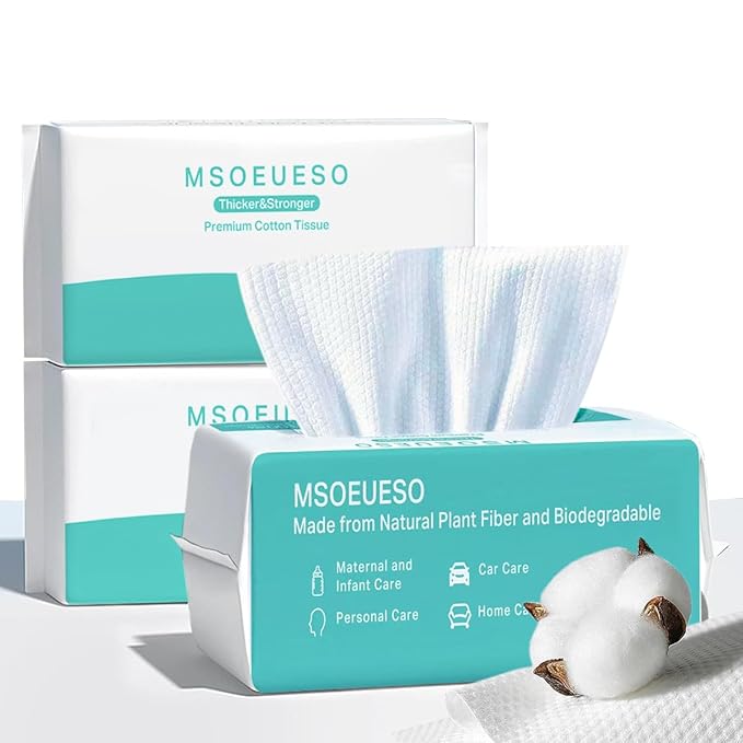 MSOEUESO Soft Dry Wipes Cotton Facial Tissues, Cotton face Towel