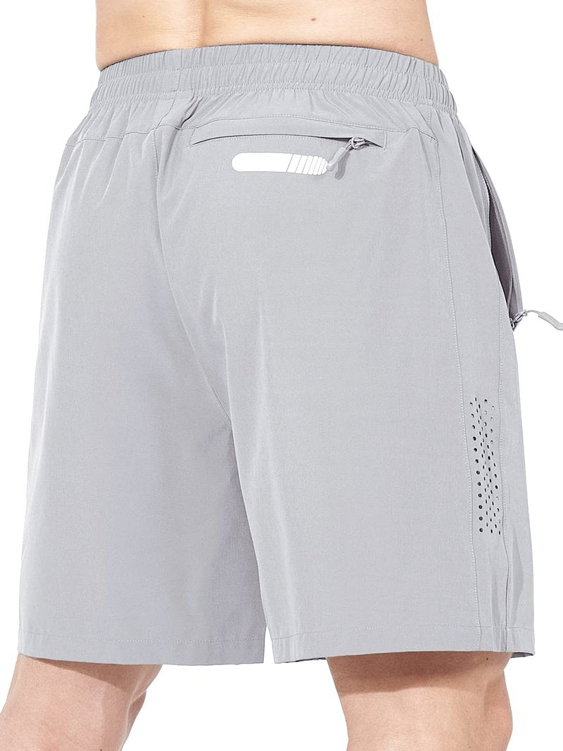 NORTHYARD Men's Athletic Running Shorts Gym Workout 7"/9"/5" Quick Dry Lightweight Sports Basketball Tennis 3 Zipper Pockets Grey 4XL