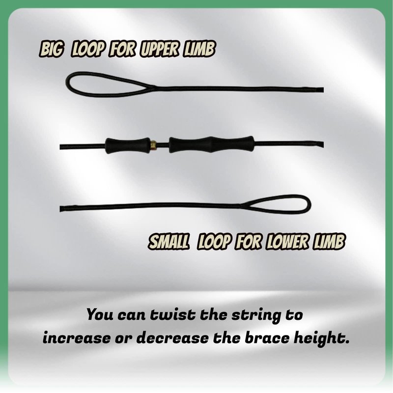 DeeRace Traditional Recurve Bow String and Bowstring Finger Savers Set, Dacron Bow String with Finger Guards (AMO 50” (Actual Length 46”), 16 Strands (Recommended for up to 65 lbs))