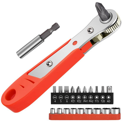 OSDUE Mini Ratchet Wrench Screwdriver Bit Set, 21 PCS Ratchet Screwdriver Set 1/4 Ultra Low Profile Micro Socket Set, High Torque Offset Reversible Screwdriver,w/Phillips, Hex for Tight Spaces
