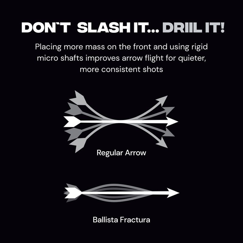 BALLISTA FRACTURA Hunting Micro Diameter Arrows for Compound and Recurve Archery Bow - Carbon 32", OD 6mm, Spine 300-6pcs