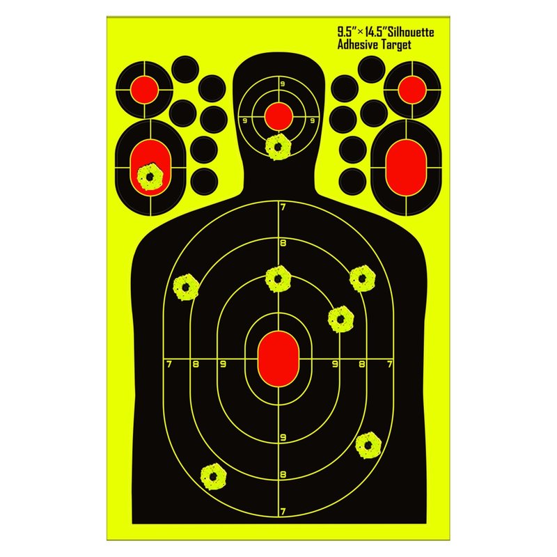 PTPHJEG 9.5x14.5 inch Silhouette Splatter Targets - Bright Fluorescent Yellow Easily seen on Impact When Hitting Target for BB Guns, airguns, Rifles, Indoor and Outdoor ranges (25 Pack)