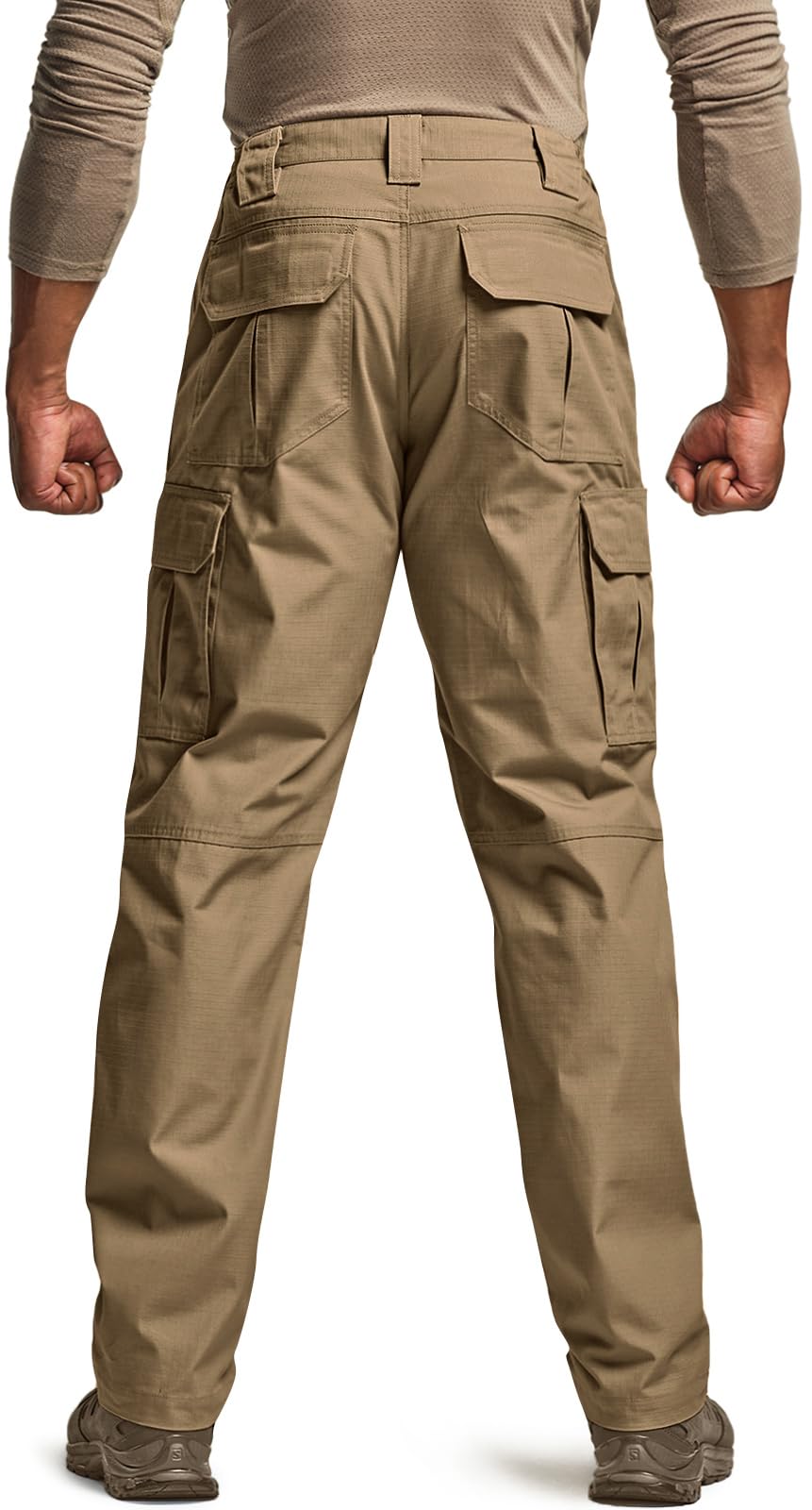 CQR Men's Tactical Pants, Water Resistant Ripstop Cargo Pants, Lightweight EDC Work Hiking Pants, Outdoor Apparel, Raider Cougar, 32W x 34L
