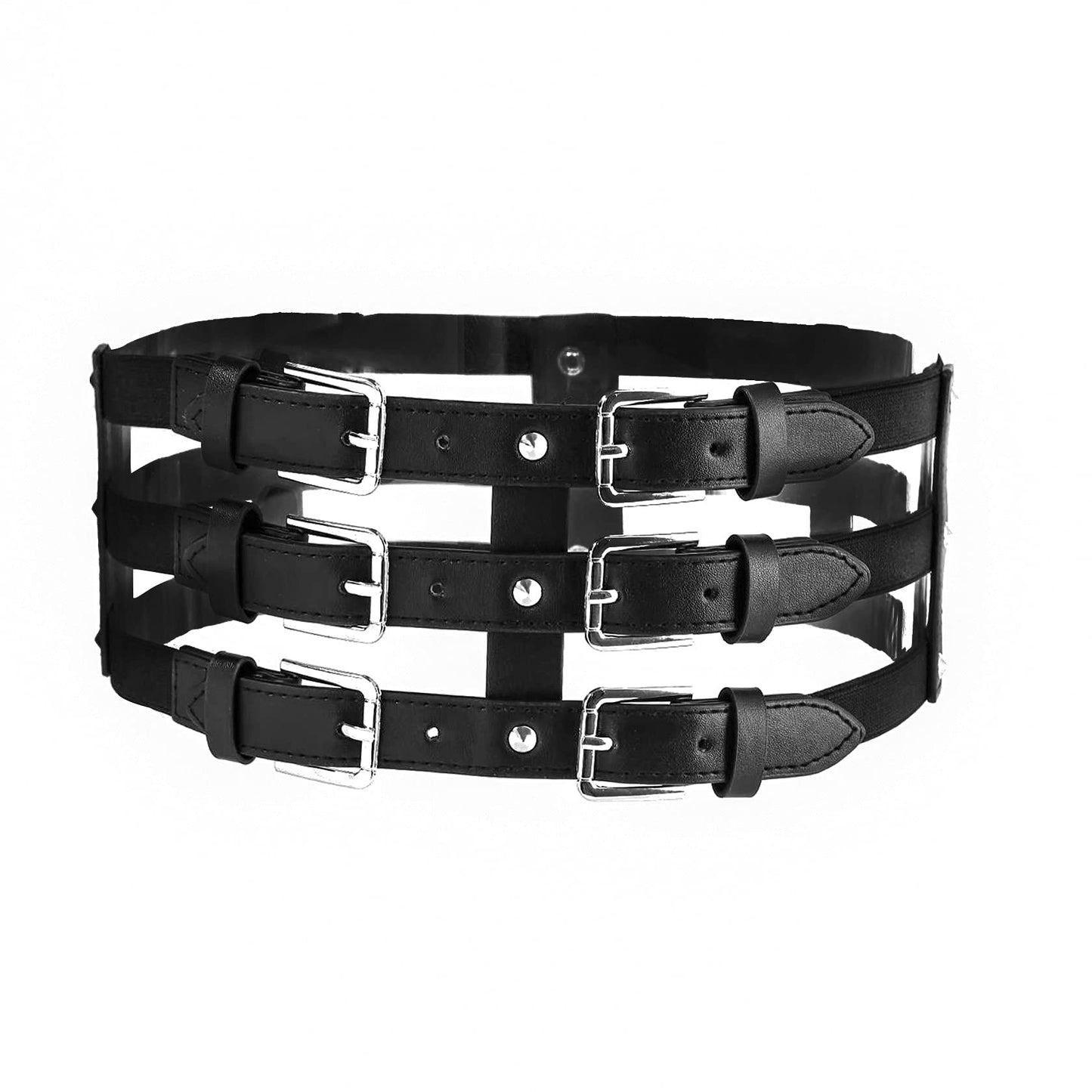 Eigso Punk Leather Goth Belt for Women Men Retro Vintage Rock Leg Waist Biker Harness for Woman Man Adjustable