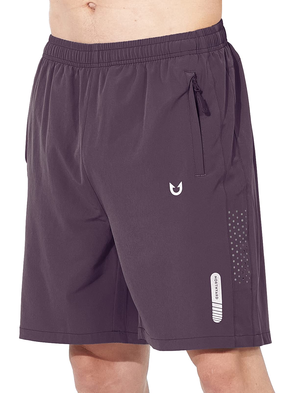 NORTHYARD Men's Athletic Running Shorts Quick Dry Workout Shorts 7"/ 5"/ 9" Lightweight Sports Gym Basketball Shorts Hiking Exercise Plum 2XL