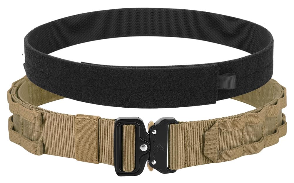 KRYDEX Quick Release Rigger MOLLE Belt 1.75 Inch Inner & Outer Tactical Heavy Duty Belt (CB, Small)