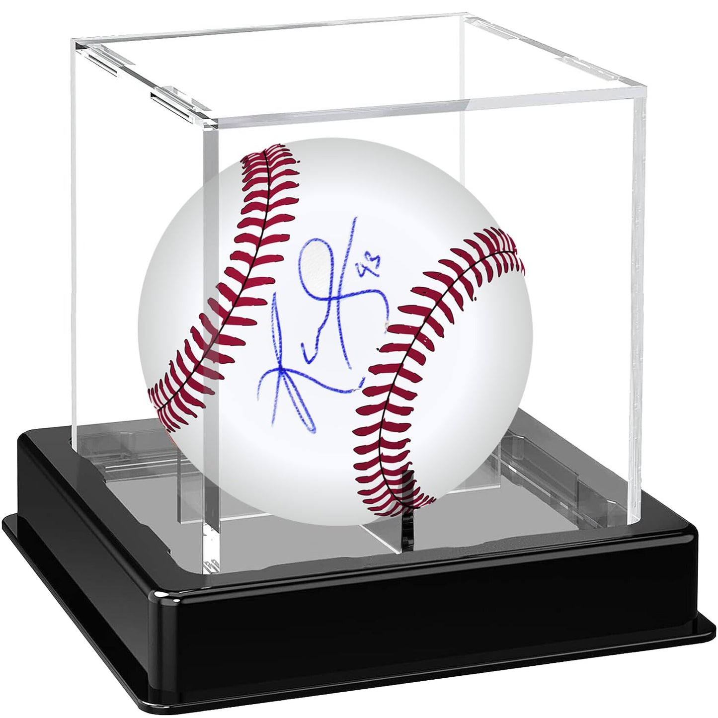 Taeku Baseball Display Case – Acrylic Cube Ball Holder with UV Protection, Clear Display Box for Baseball, Softball, Tennis, Sports Memorabilia – Included Stand (1 Pack)