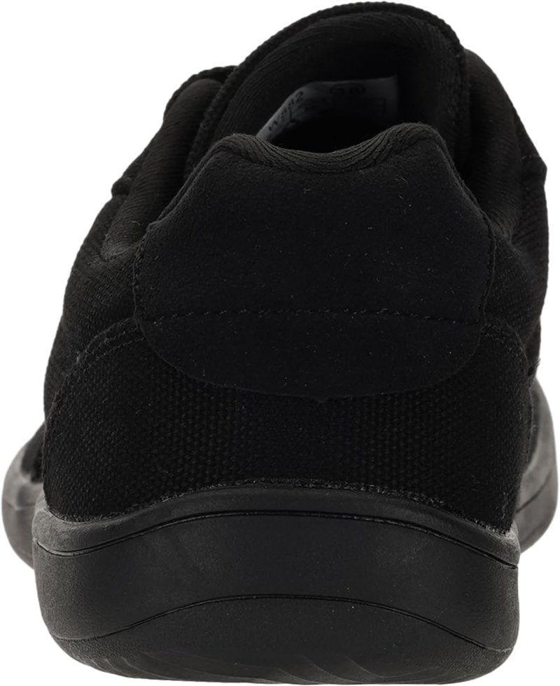 WHITIN Wide Toe Box Barefoot Sneakers for Women Canvas Minimalist Fashion Zero Drop Sole Shoes Size 7 Walking Training All Black 38