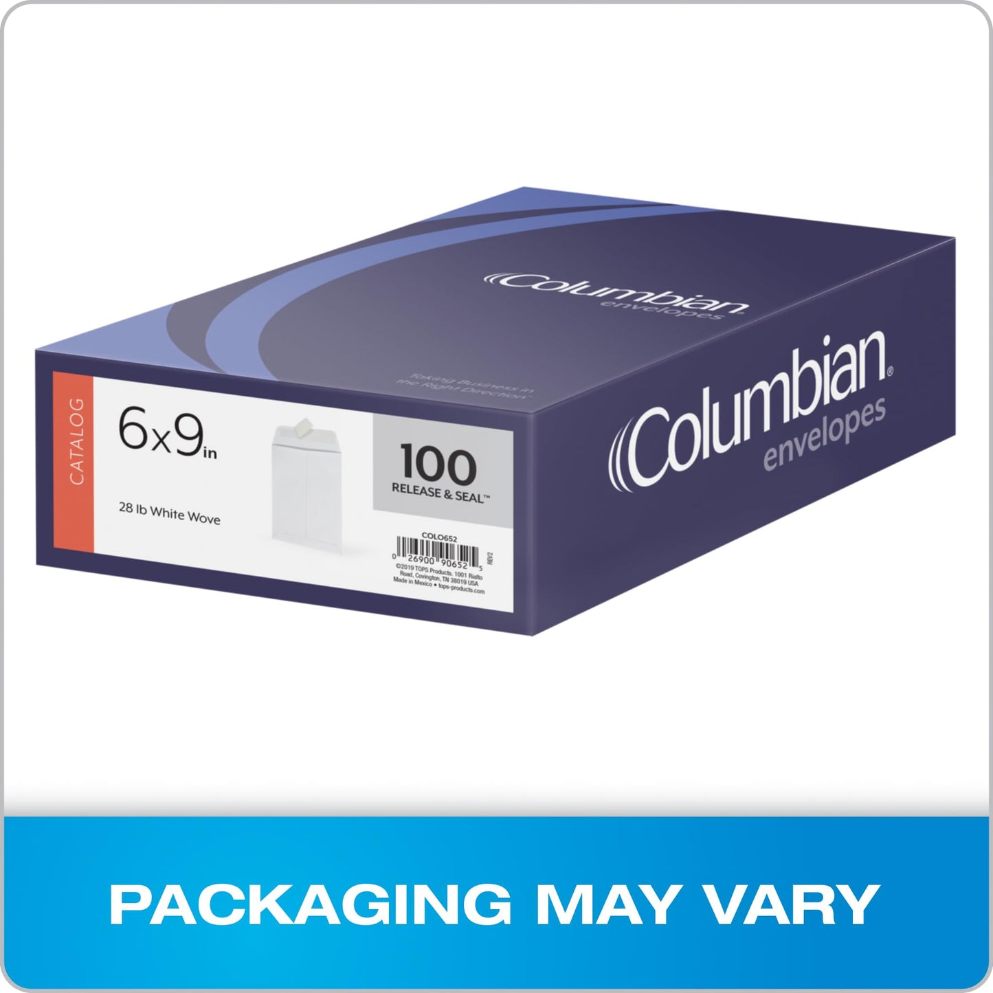 Columbian 6 x 9 Catalog Envelopes, 100 Pack, Catalog-Style with Self Seal Closure, Heavyweight 28 lb Paper, Self Sealing Envelopes for Mailing, Filing and Organizing, White