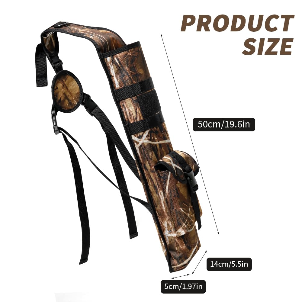 PSKOOK Archery Lightweight Back Arrow Quiver, Adjustable Quivers for Arrows with Molle System Shoulder Arrows Holder Hanged Target Shooting Quiver for Bow Hunting & Target Practice