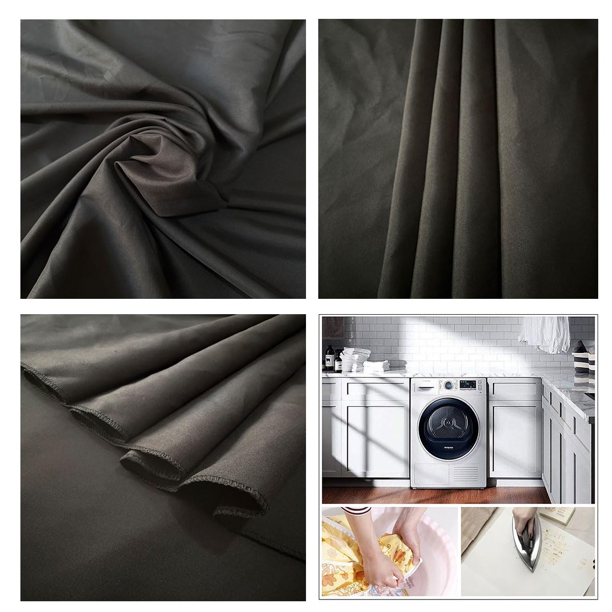 HMTfoto Black Backdrop for Photography Durable Fabric Background Photo Backdrop Video Photography Studio (5x7ft, Black)