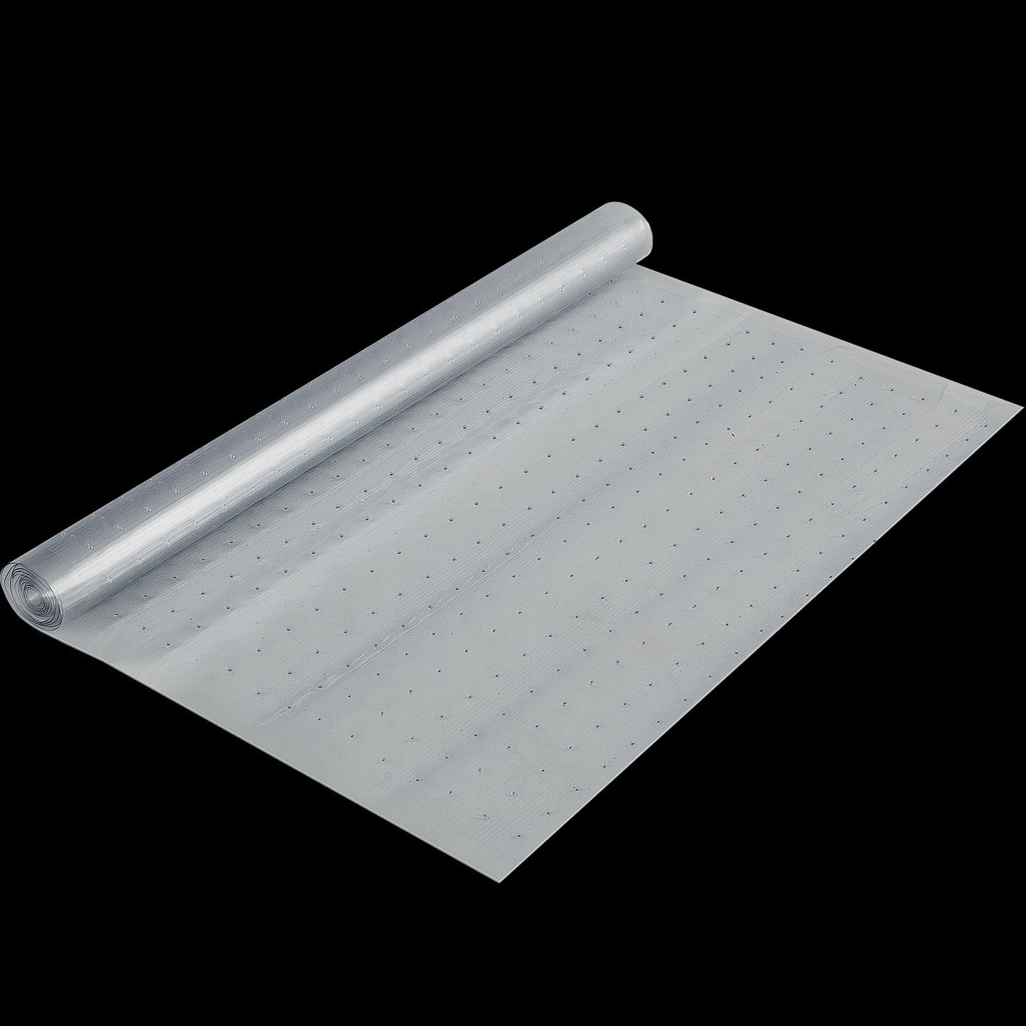 Tinideya 1 Roll 27 in x 25 ft x 0.017 in Clear Plastic Floor Protector PVC Runner with Grippers Non Slip Stain Resistant Floor Mat Ribbed Covering for Carpet Rug High Traffic Hallway Entrance