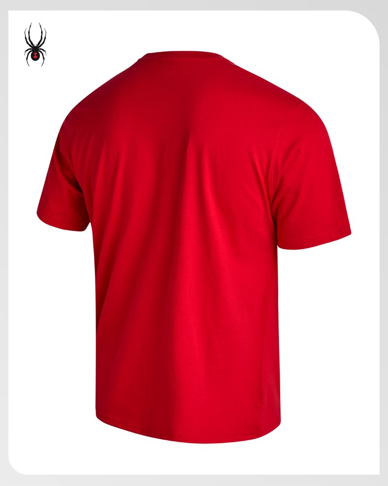 Spyder Mens T Shirt - Lightweight Cotton Blend Short Sleeve Athletic Jersey Shirts for Men for Training Running or Casual, Size Medium, Spyder Red Web