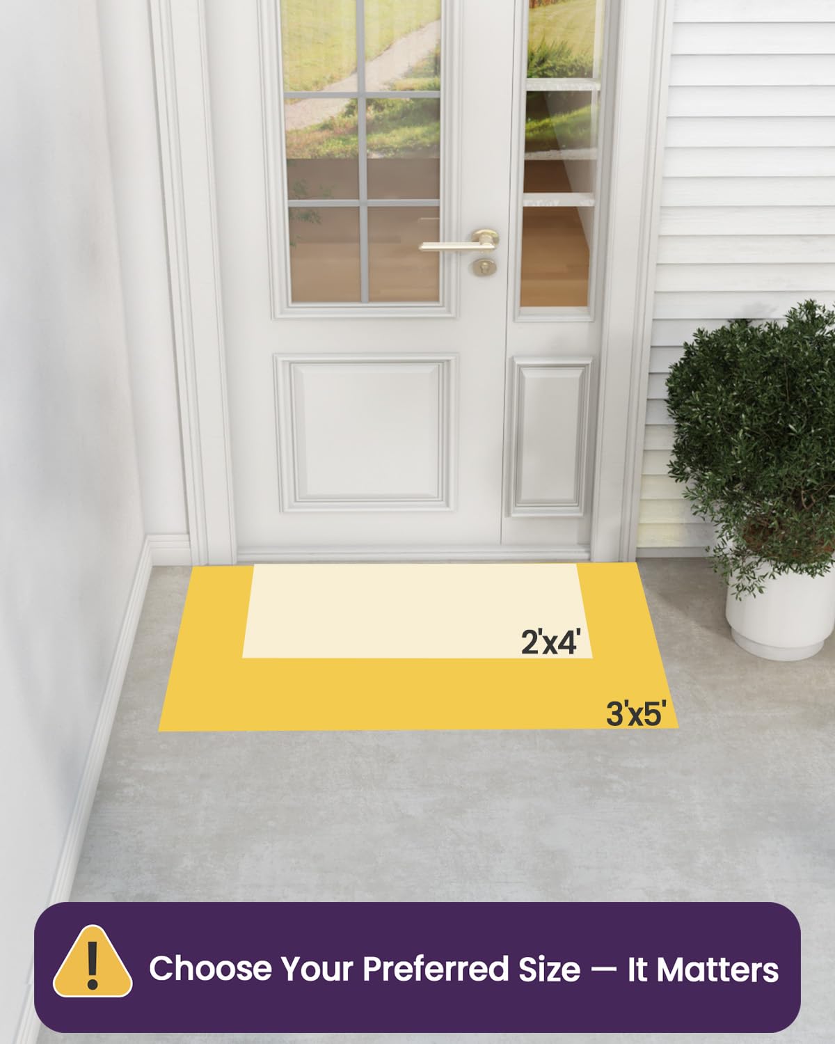 DEXI Front Door Mat Outside Entrance, Heavy Duty Non Slip Low Profile Doormat for Entryway, Trap Dirt and Moisture Welcome Mats, Easy Clean, Patio, Garage, 5x3, Black