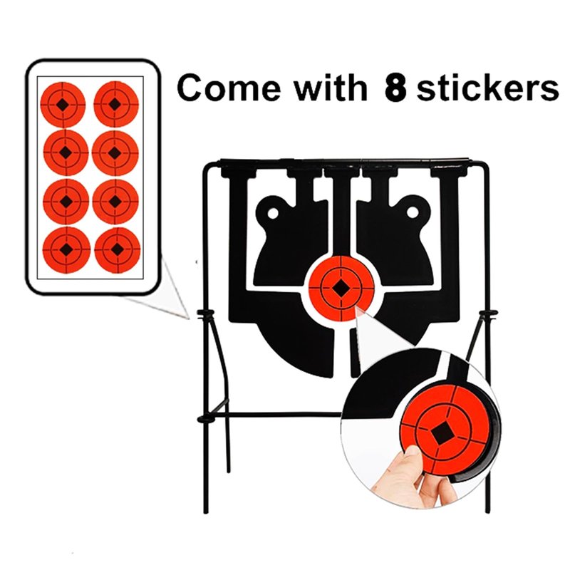 Atflbox 5 in 1 Rimfire Resetting Target, Heavy Metal Spinning Airgun Rifles and Handguns Shooting Target for Outdoor and Backyard, Rated for .22 .25 .30 Caliber