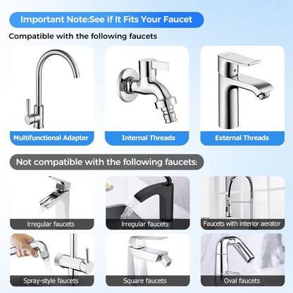 Rotatable Faucet Aerator Extension, 2026 New Universal Sink Faucet 1440° Rotatable Faucet Aerator Extension, U Shaped Faucet Extender, 360° Rotating Faucet Extender for Bathroom Sink/Kitchen (3 PCS)