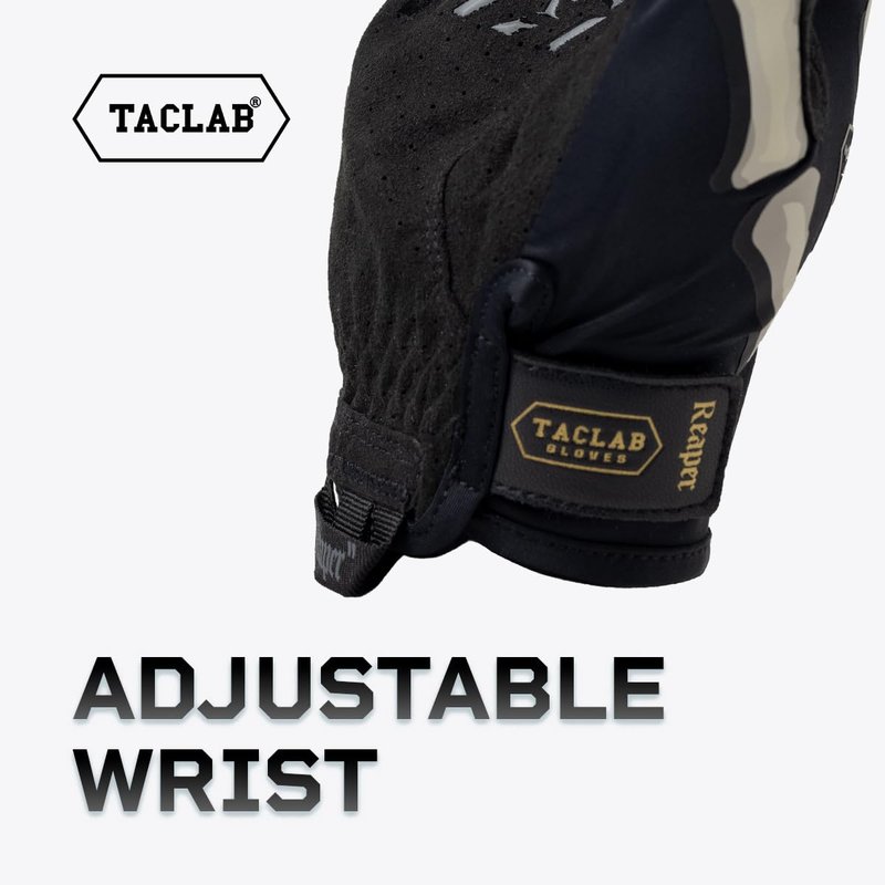 TACLAB Reaper Skeleton Gloves - Thin and Lightweight for Summer, Airsoft, Paintball, Cycling, Motorcycle, Multipurpose (Dark, L)