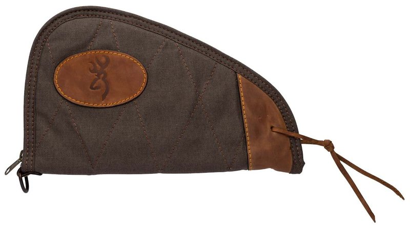 Browning Lona Canvas Leather Pistol Rug Flint Brown 11 in
