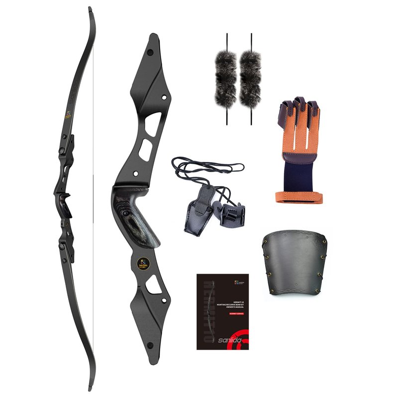 Sanlida Hermit 10 ILF Hunting Recurve Bow Kit for Adults 60" 30-45 Lbs Archery Recurve Bow, CNC ILF Riser, Carbon & Graphite Foam Core ILF Limbs, RH Only, Limited Life-time Warranty (60",40 Lbs)