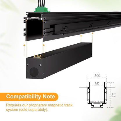 Hengsense Magnetic Floodlight Track Head 4 Pack, 24V 15W LED Lamp for Track Light, Dimmable Linear Floodlight with APP Remote Control, Adjustable CCT 3000K-6000K, ETL Certified Ceiling Lighting