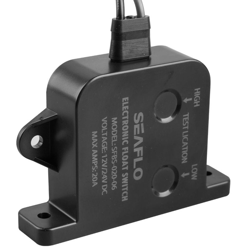 SEAFLO Electric Field Bilge Switch - 12V/24V, 20A at 12V or 10A at 24V, Automatic Water Level Sensor Switch, No Float, Solid State Bilge Pump Switch, Marine Boat, SFBS-20-06, 4-Year Warranty