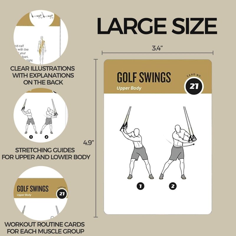 Suspension Training Cards Set - 50-Exercise Fitness Deck for Home & Gym | Customizable Workouts for All Levels