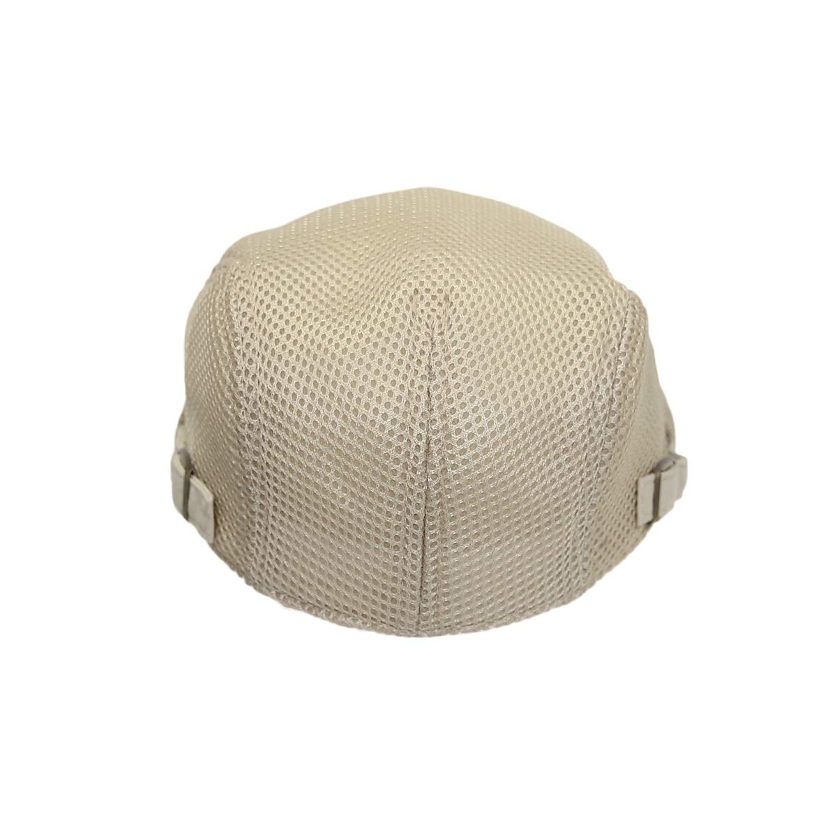 WITHMOONS Ivy Cap Summer Linen-Like Cotton Newsboy Irish Golf Hats MZ30038 (Mesh_Beige)