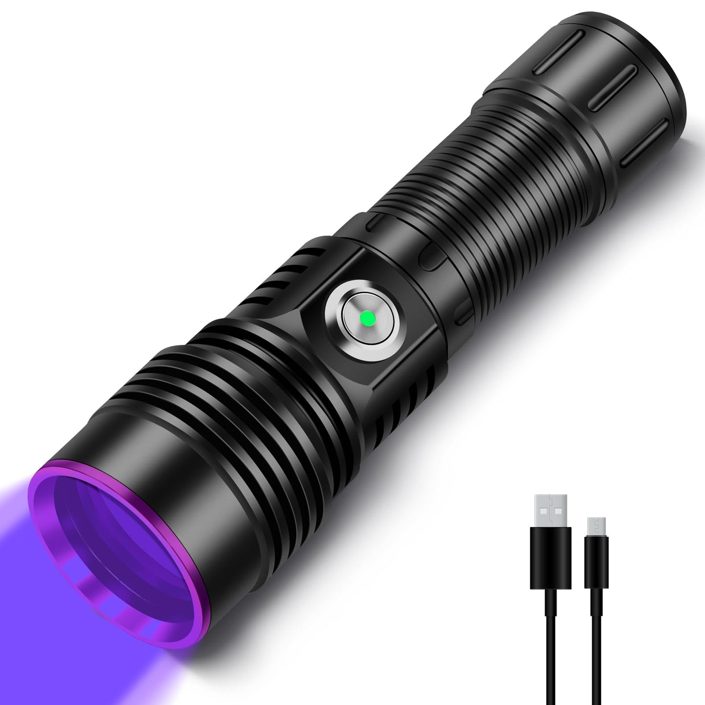 WINDFIRE UV Flashlight Rechargeable, 365nm Blacklight Flashlights Powerful, Black Light for Pet Urine Detection, Scorpions, Resin Curing, Rocks, Blood Tracking, Uranium Glass