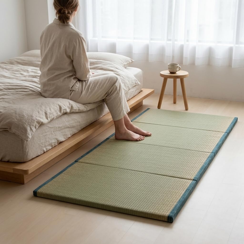 MustMat Tatami Futon Mattress Foldable Tatami Mat Twin Japanese Floor Mattress Rush Grass Floor Bed 35.4"x78.7"x1.2"(1 piece)