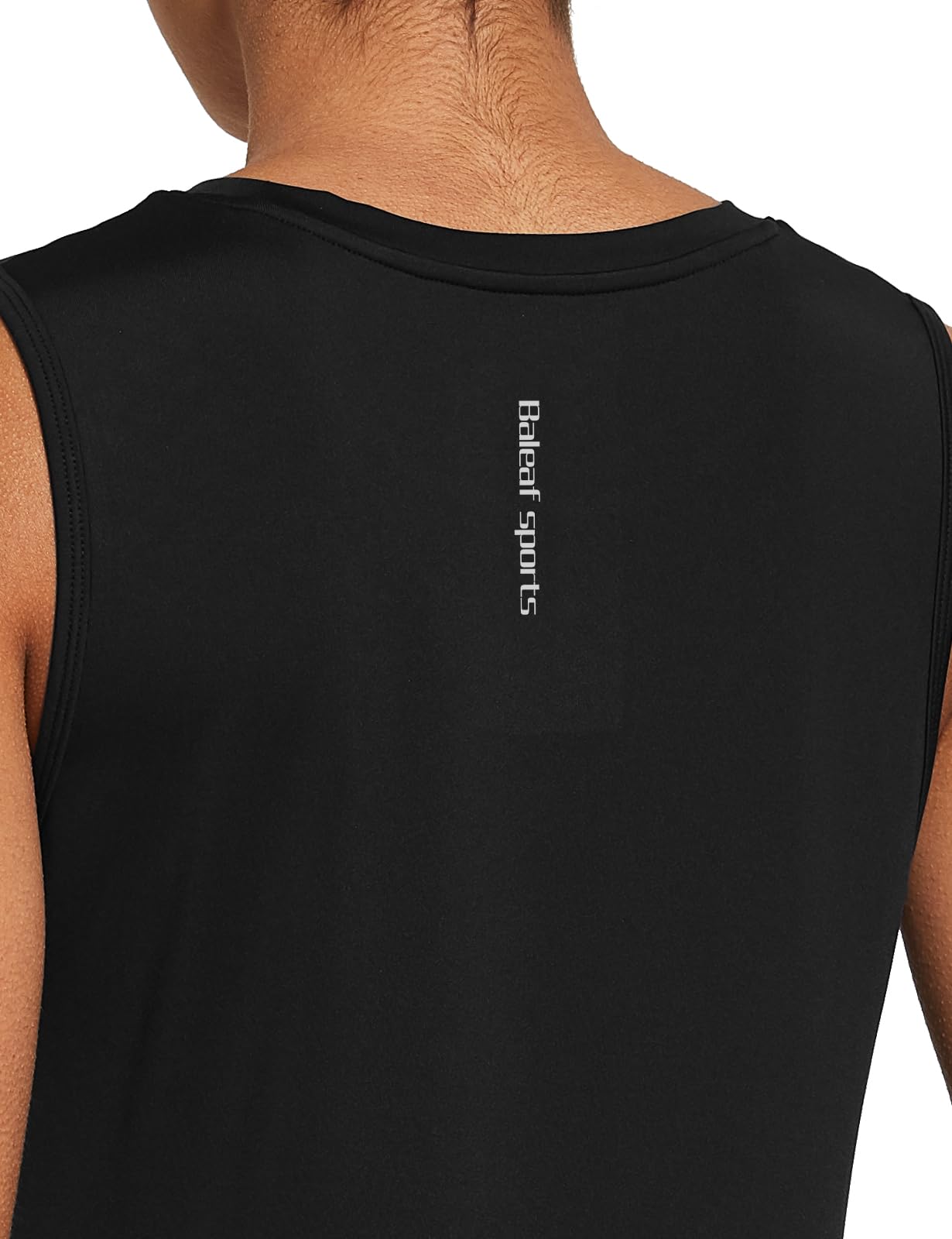 baleaf Workout Tank Tops for Women Sleeveless Running Shirts Activewear Gym Yoga Tops Black Size L