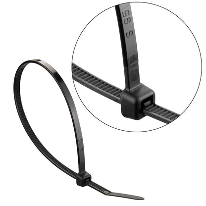 Superun Black Zip Ties 6 Inch, 40 Lbs Tensile Strength Wire Ties (Industrial Grade Cable Ties) Pack of 100