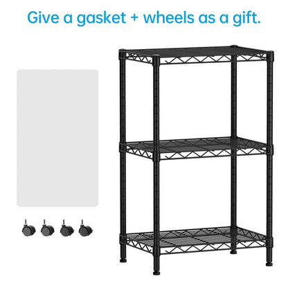 SINGAYE 3 Small Shelves Storage Shelf Wire Shelving Unit Metal Shelf Adjustable Organizers Storage Shelving with Wheels for Bathroom Laundry Room Kitchen Pantry11.6”D x 17.6”W x 30”H Black