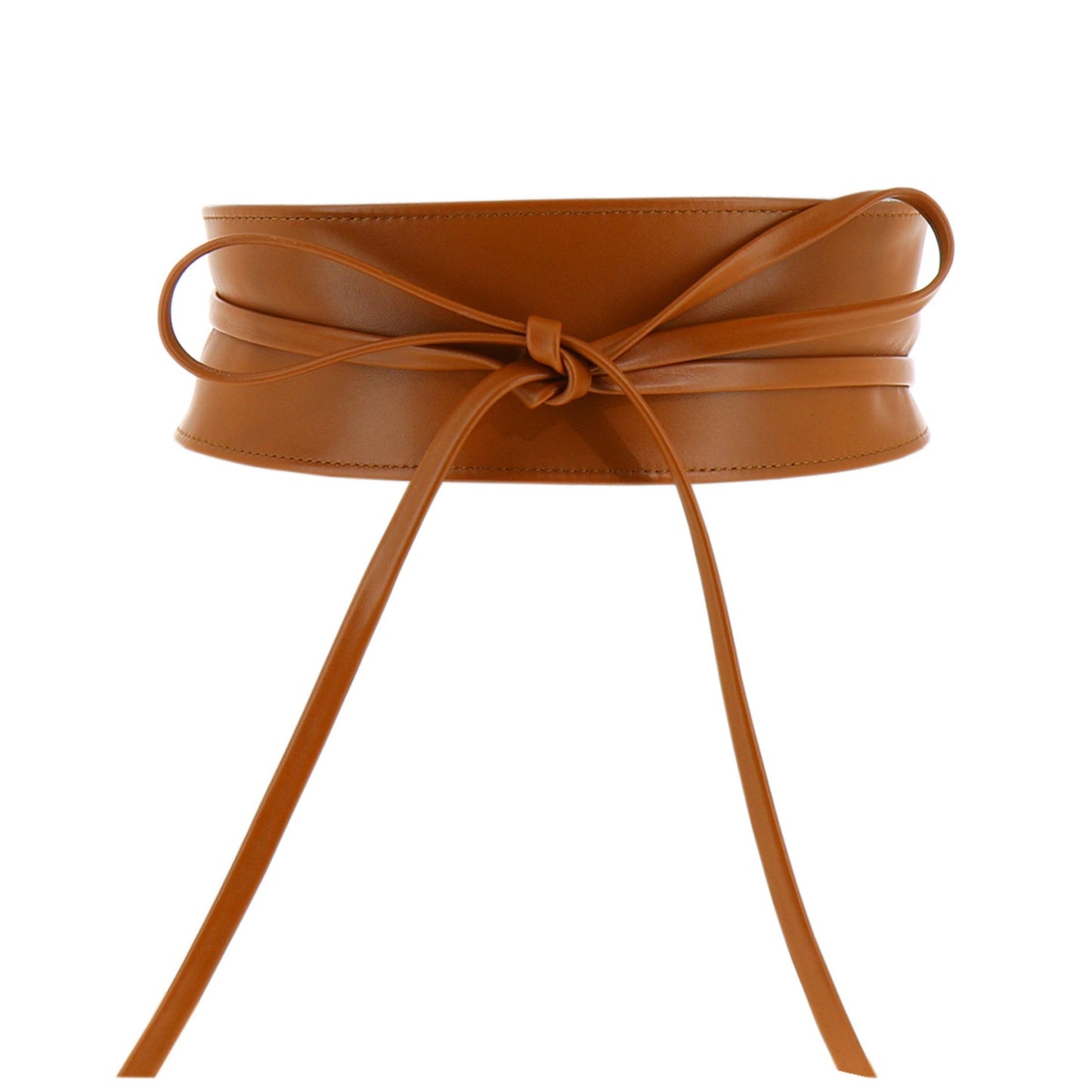 FASHIONGEN - Woman Italian leather Obi belt, CASSIANE - Camel, S-M