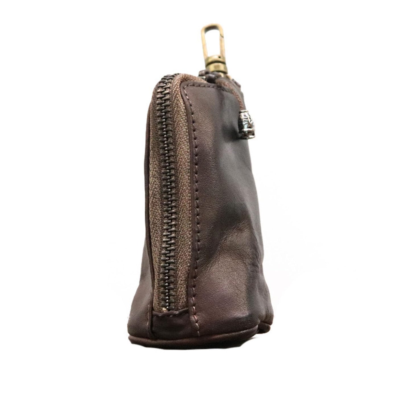 Medieval Leather Key Pouch – EDC Coin Holder for Men, Full-Grain Cowhide Keychain with Belt Hook