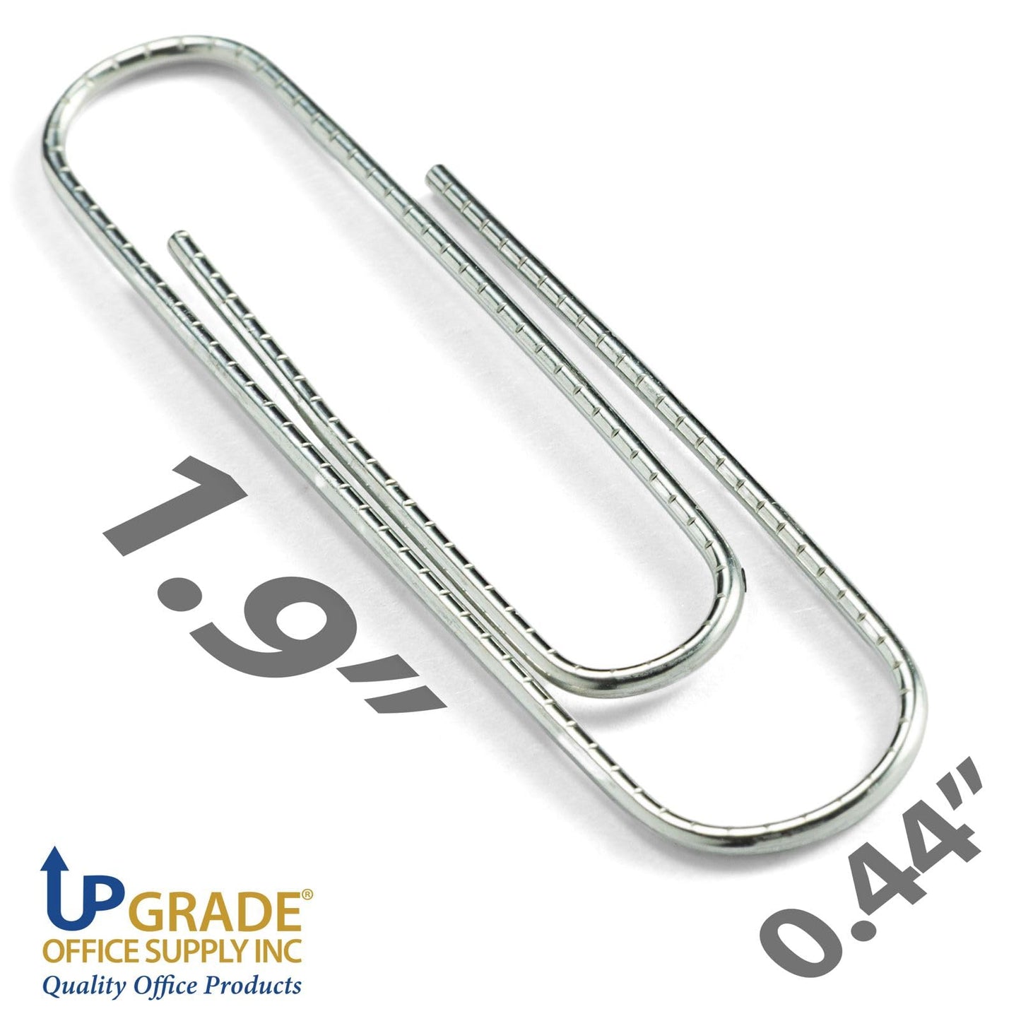 Upgrade Office Supply Jumbo Paper Clips, Non Skid, 1.9 Inch, 600 Count (6 Boxes of 100), Silver, Made in USA