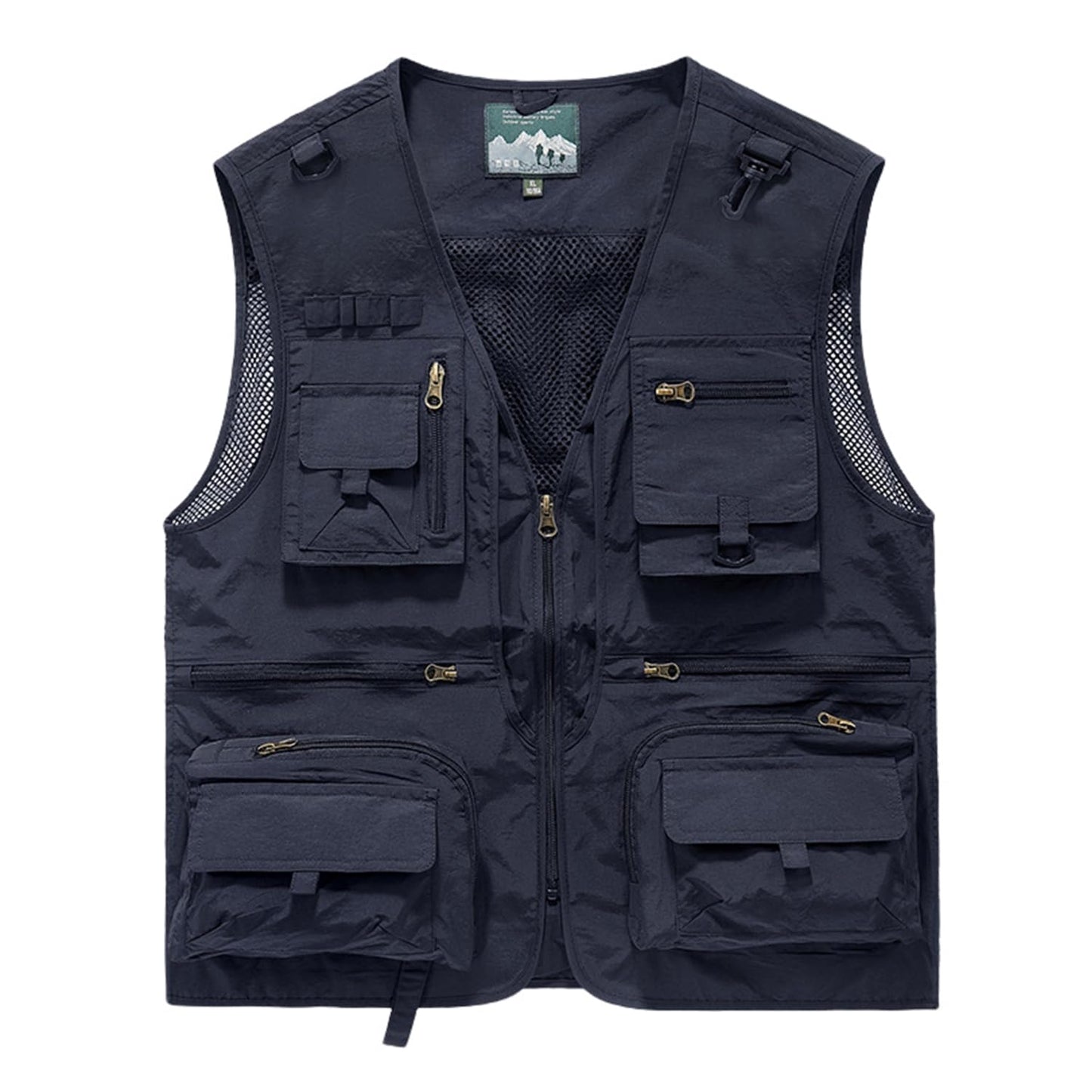 Men's & Youth Outdoor Fishing Vest,Dark Blue Work Safari Travel Photography Vests,Family Matching Hiking Waistcoat,4XL(US L)