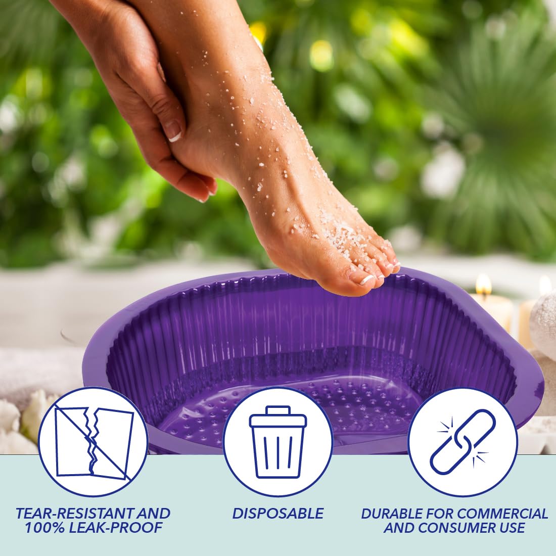 ForPro Professional Collection Universal Pedi Bath Liners - 50% THICKER - Fit Footsie Bath, Disposable Pedicure Foot Tub Liners for Foot Spa Basins & Foot Bath Soaks, Clear, 100-Count